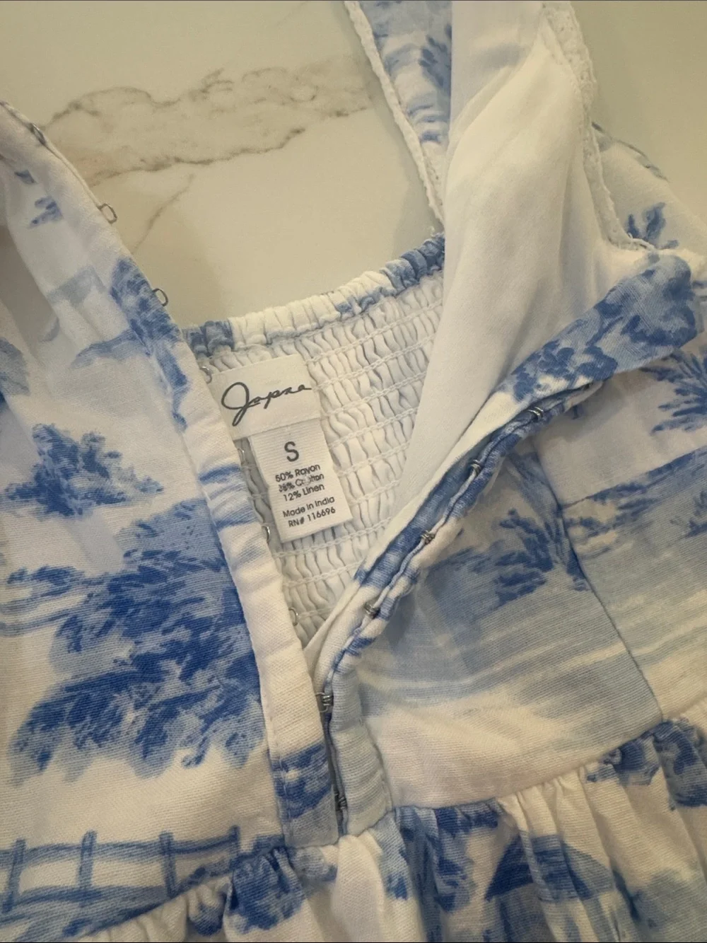 Japna Blue & White Toile Sundress for Girls